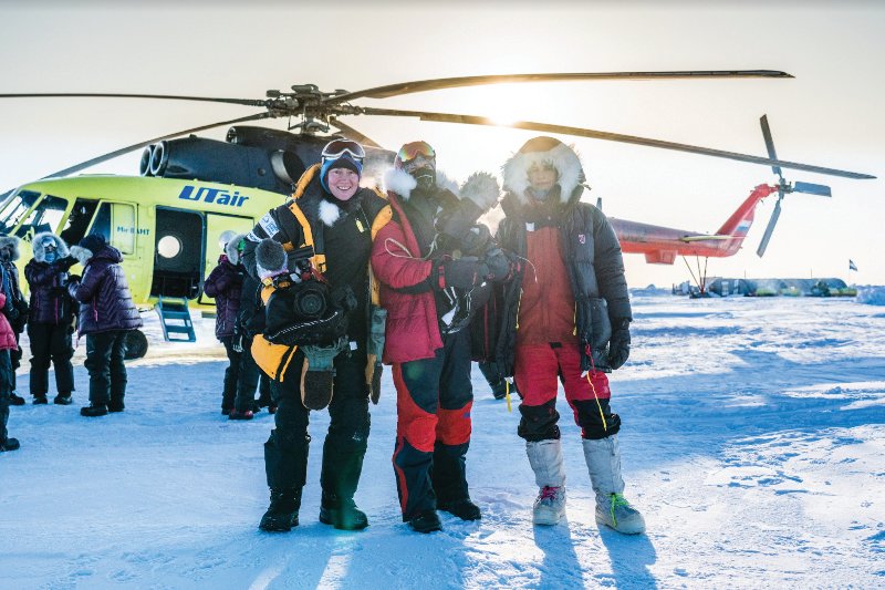 Kathryn Barrows, Ingeborg Jakobsen, and Holly Morris comprised the film crew who followed The Women’s Euro-Arabian North Pole Expedition in 2018.